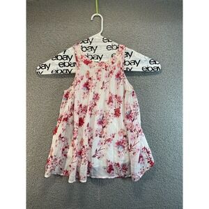 Pink‎ Roses Lightweight Sleeveless Woman's Top Shirt Blouse Small